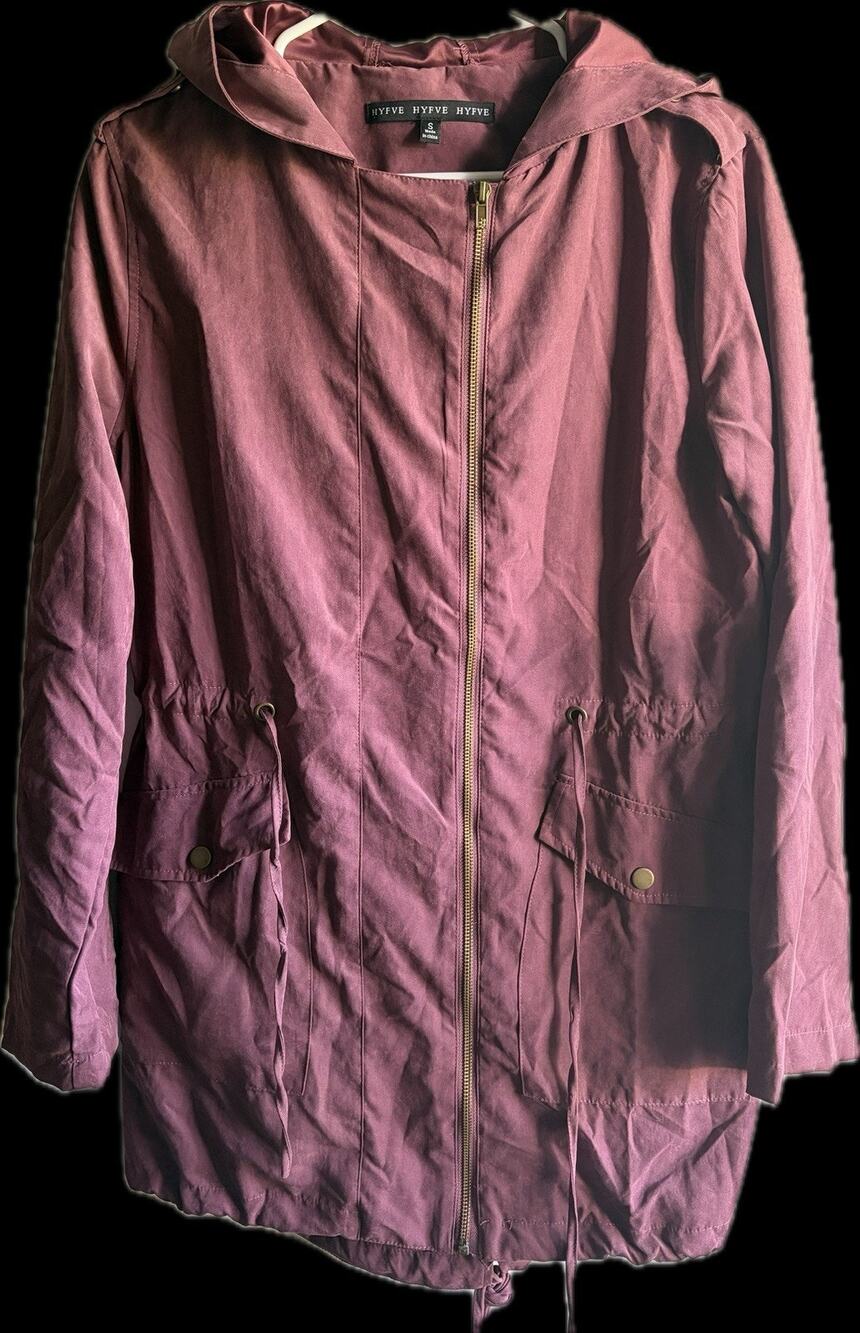 HYFVE Lightweight Anorak Utility Jacket Womens Small Mauve Hooded Parka